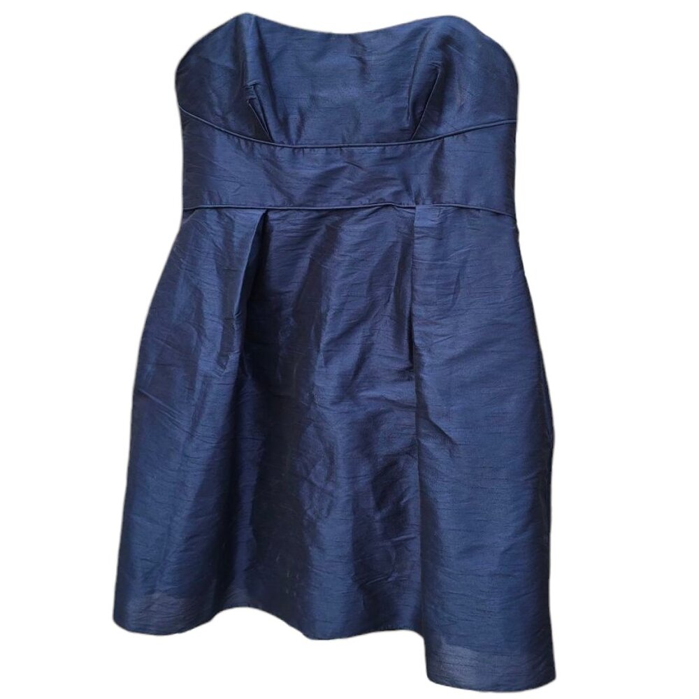 JIM HJELM OCCASIONS Taffeta Saphire Blue Strapless Coctail Dress Formal sz 24